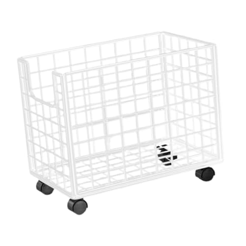 Folpus Cesta de lavandería con Ruedas, Canasta de lavandería de Alambre de Hierro Organizador multifunción Multifunción Ropa Sucia Cesta para el hogar, Blanco