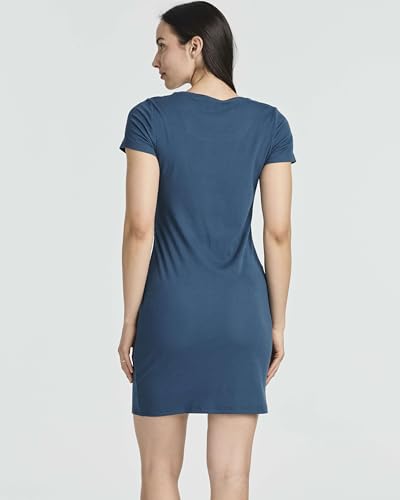 Image of Real Essentials 3 Pack: Women's Ribbed Mini Dress - Short Sleeve T-Shirt Dress Slim Fit Casual Summer Dress