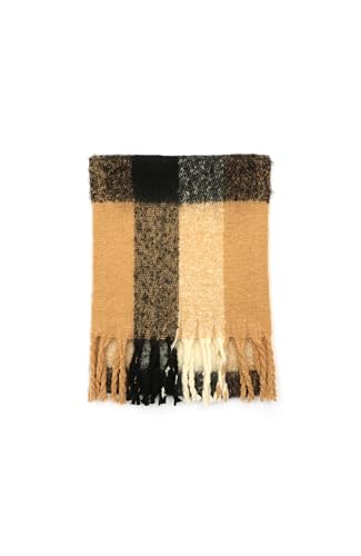Lucky Brand womens Woven Check Scarf and Pom Hat Set- Boxed3
