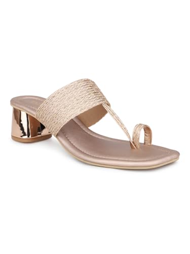 Inc.5 Women Rose Gold Embellished Block Heels (B0CSKKGX79) Amazon Price History, Amazon Price Tracker