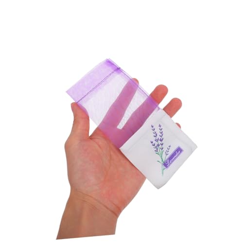 5 pzas Bolsas de Sajón de Lavanda Organza con Cordón miniatura 7