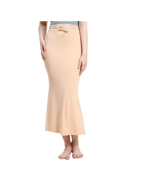 Image of Women's Soft Comfy Pleated Saree Fishcut I Saree Shapewear Flare Petticoat for Women, Lycra Cotton Blended, Petticoat, Skirts for Women, Shape Wear Dress for Saree