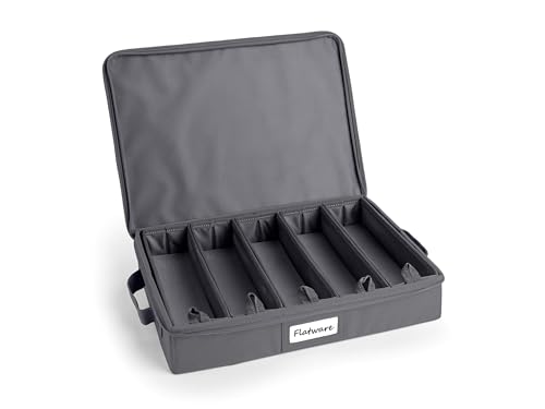 Covermates Keepsakes Flatware Storage Box – Stackable, Reinforced Handles, China Storage, Graphite