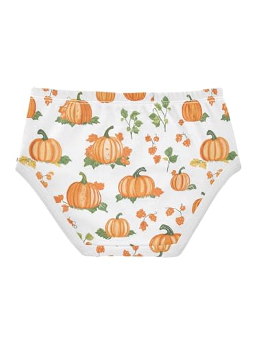 ZZKKO Orange Pumpkin Harvest Girls Underwear Toddler Panties for Girls Comfort Brief Size 2T2