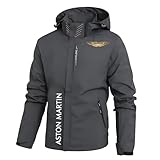DHUAOPCK Chaqueta Cortavientos Hombre A.s.t.o.n M.a.r.ti.n, Chaqueta De Invierno, Actividades Ideales Exteriores, ligera(Grey,L)