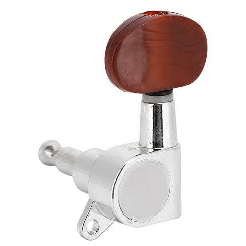 Sintonizadores, Clavijas de Afinación de Guitarra Fácil Instalación 3L 3R Precisión de Alto Rendimiento para Guitarra Eléctrica Acústica(Plata) Cover
