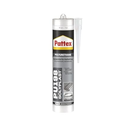 Foto di Pattex PU 198, Silicone sigillante verniciabile ad alta elasticità, Sigillante poliuretanico grigio per carrozzeria auto e barche, Colla poliuretanica ad asciugatura rapida, 1 cartuccia da 310 ml