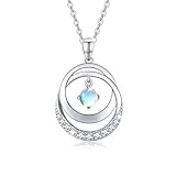 🌌 【Plata de ley 925】 🌌 Este colgante y cadena de piedra lunar son de plata de ley, sin componentes dañinos, sin níquel, sin plomo y sin cadmio. Que utiliza un proceso chapado en oro blanco para agregar una capa de película protectora. No daña el cuerpo durante mucho tiempo, seguro para pieles sensibles.