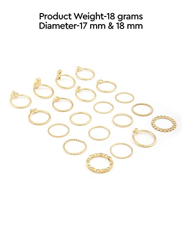 Image of ZAVERI PEARLS Set of 20 Gold Tone Contemporary Stackable Rings For Women-ZPFK13636