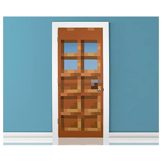 Minecraft Oak Door Fabric Door Cling