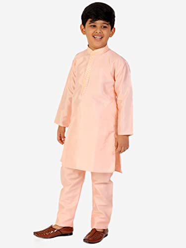 Image of Pro-Ethic Style Developer Boy's Silk Kurta Pajama For Baby Kids Ethnic Wear (S-165)