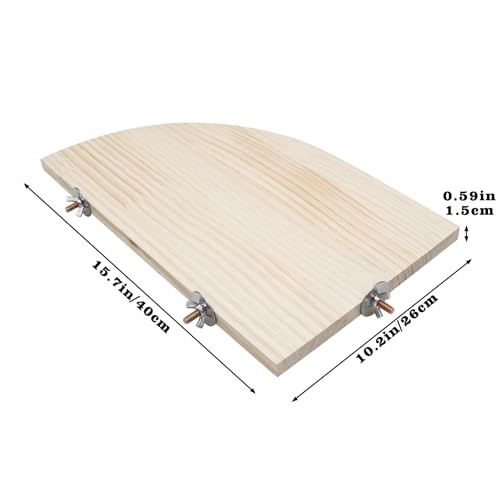 Image of Bird Perch Stand Platform, 15.7 x 10.2 Inch Large Natural Wooden Small Animals Cage Shelf, Cage Accessories for Parrots Parakeets Cockatiels Rats Hamster Guinea Pig Conure Chinchillas