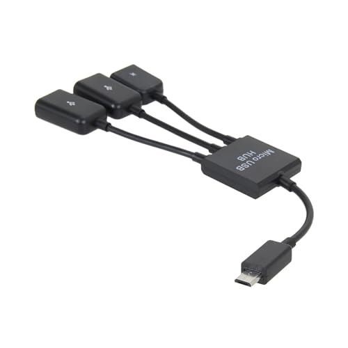 Adaptador micro USB OTG 3 en 1 con doble puerto USB 2.0 para móviles 2