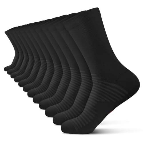 PAPLUS Athletic Crew Compression Socks for Men Women...