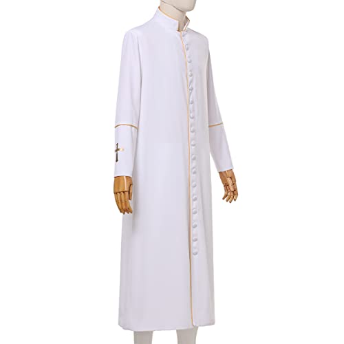 Image of CAMDOM Men's Clergy Cassock Church Minister Robe Vestment for Pastor