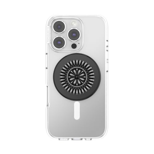Image of PopSockets Phone Grip for MagSafe, Magnetic Holder, Phone Stand, Enamel - Enamel Stamped Black