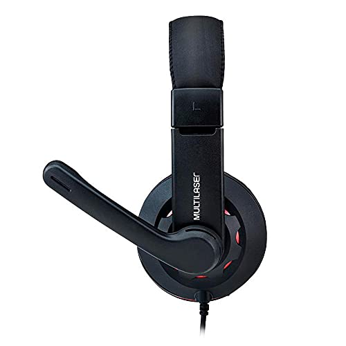 Fone de Ouvido Headset Gamer P3+P2 Preto e Vermelho Multilaser - PH335