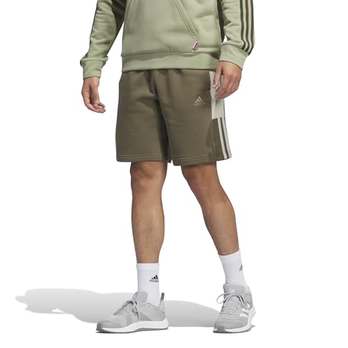 adidas Mens Essentials 3-Stripes Fleece Color Block Shorts