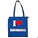 Tasche I Love Hallenhockey Größe 38x42 Farbe Grau Druck Schwarz