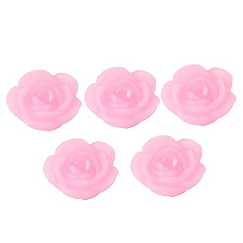 Cabilock 5pcs Rose Floating Candles for Romantic Decor Unscented Water-Activated Flower Candles for Weddings Pool Bathtub and Special Occasions