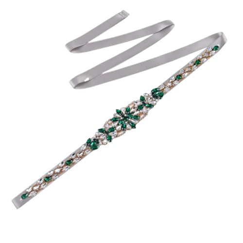 Handmade Applique Wedding Belt With Rhinestones For Women, White Organza Belt