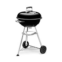 Weber Compact Kettle BBQ a carbone, sup. cottura Ø 47 cm, barbecue con coperchio e caldaia smaltati...