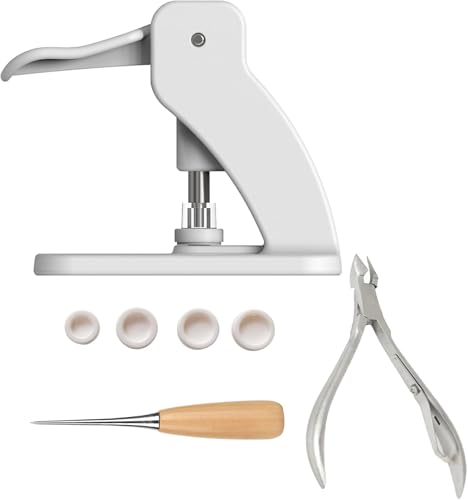 YICBOR No-Sew Snap Button Fastener Hand Press Machine, Pressbutton Installation Tool with 1pcs Awl, 1pcs Buckle Removal Plier and Dies in 4 Sizes for Plastic Snap Fasteners Setting Tools