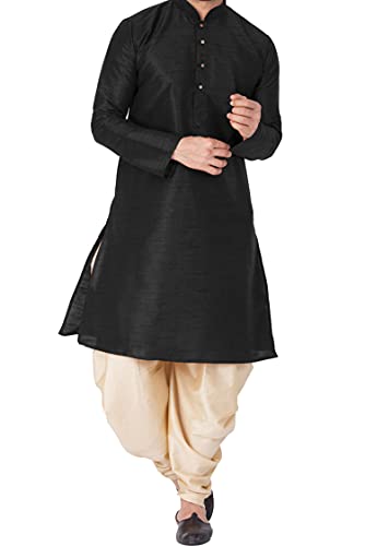 Image of VASTRAMAY Men's Silk Blend Kurta and Dhoti Set