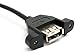 System-S USB 2.0 Kabel 100 cm Typ A Buchse zu Stecker Adapter Schraube Winkel Schwarz