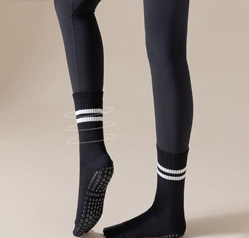 Image of Womens 4Pcs Pilates Grip Socks Non Slip Yoga Socks with Grips Barre Hospital Athletic Socks for Women