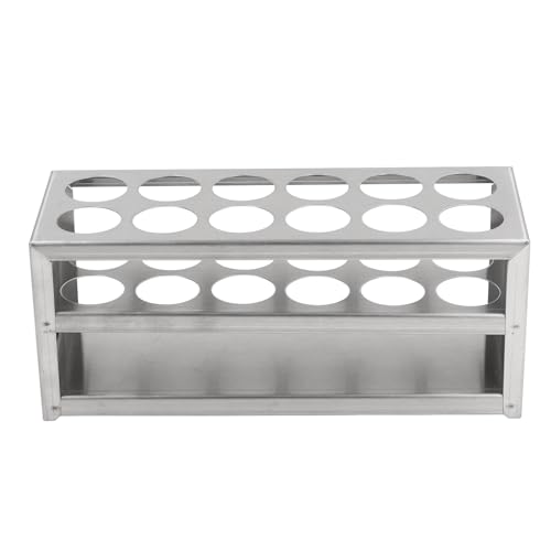 Natudeco Test Tube Rack Stainless Steel Test Tube Holder Test Tube Storage Stand Laboratory Test Tube Organizer for School Office Studio Laboratory (27mm 12 Holes)