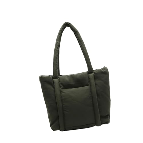 MALSSE Bolso de hombro grande para mujer, de nailon suave, casual, con asa superior, para trabajo y viajes, para estudiantes, GN
