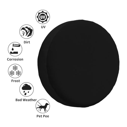 Image of Custom Spare Tire Cover with Picture, Customize Wheel Cover with Logo Personalized Waterproof Dust-Proof Polyester Tire Protectors for Trailer RV SUV All Vehicle, PureBlack
