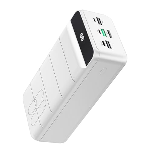 PDBEST 60000 mAh - Batería externa de carga rápida, 22,5 W PowerBank, cargador portátil con pantalla LED, 4 salidas y 3 entradas compatibles con smartphone, tabletas, etc