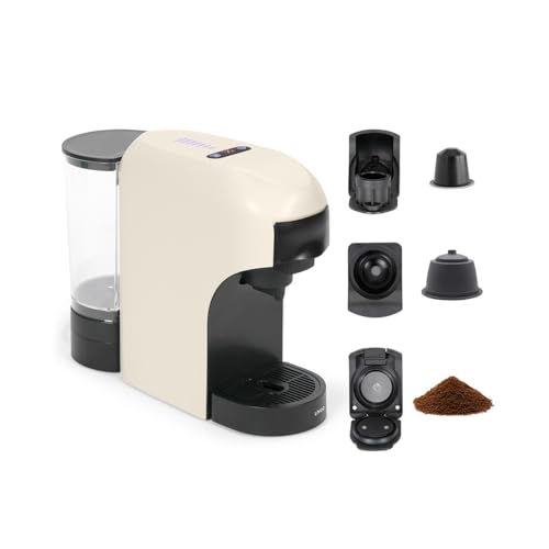 Livoo DOD217C - Cafetera multicápsulas 4 en 1 (1400 W, 20 bares, 7 niveles de volumen, compatible con Nespresso*, Dolce Gusto*, cápsulas tipo Senseo** y café molido