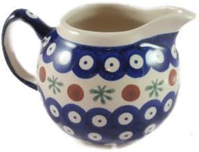 Polish Pottery Boleslawiec Jug, Milk, Creamer, 0.25L or 0.45 Pints, in RED DOT Pattern