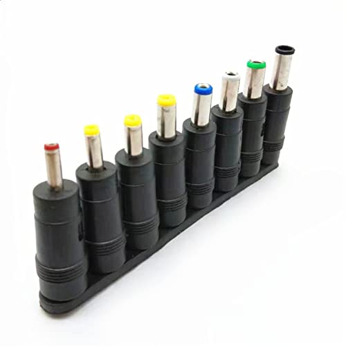 WANGCL Adaptador de Conector de Barril 8 en 1, Conector Universal de Conjunto de Puntas de CC, Accesorios de Enchufe para Cargador Enchufe de Fuente de alimentación