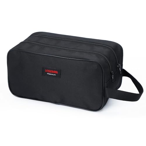 VISEMAN Hockey Accessory Bag - Water-Resistant Equipment Organizer for Tape Wax and Laces - Portable Toiletry Pouch with ID Window and Handle for Sports or Travel