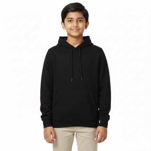 Image of Boy's Cotton Fleece Hooded Sweatshirt with Kangaroo Pocket