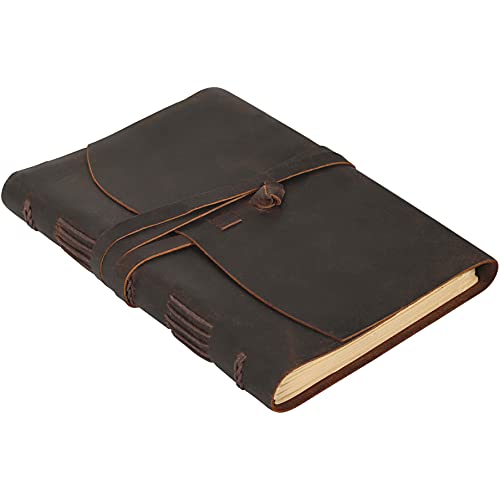 Leather Journal for Men Leather Notebook Writing Journal for Women â€“ 7 x 9 Large Leather Bound Journal with Lined Pages (240) Leather Diary Vintage Travel Journal Gift Set with Luxury Pen