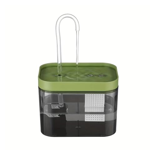 Fuente de agua para gatos verde con filtro automático USB