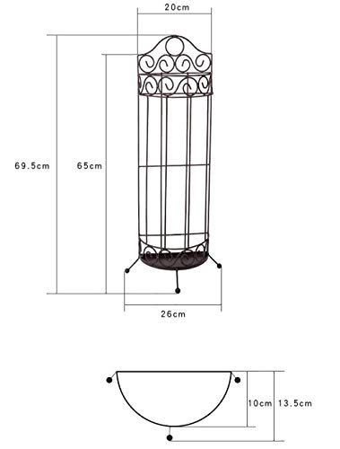Porte-parapluies en fer forgé MiroDo avec bac de récupération d'eau blanc - 3