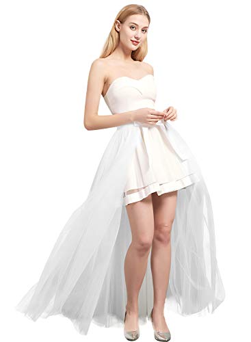 Women Wedding Maxi Tulle Skirts Detachable Train Overskirt Overlay Long Bridal2
