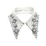 PLCPDM Detachable False Collar Rhinestones Sequins Beaded for Shirt or Dress for Lady Girl Encrusted Beads Collar