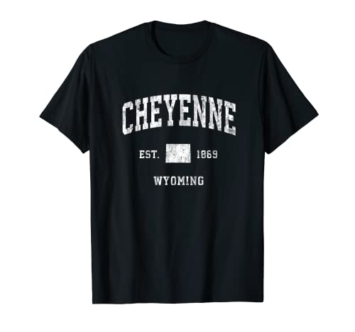 Cheyenne Wyoming WY Diseño deportivo deportivo vintage Camiseta