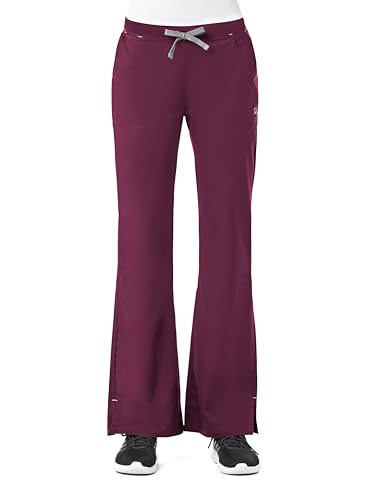 Maevn Women's Multi-Pocket Flare Pants(Wine, X-Small Petite)