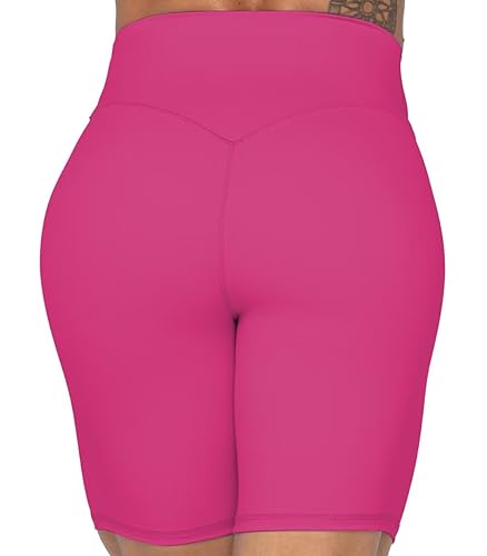Image of Sunzel Women's No Front Seam High Waisted Biker Shorts for Yoga Workout | 8-inch inseam, high waisted, smooth no front seam, buttery soft, compression fit, close fit, for yoga and workouts