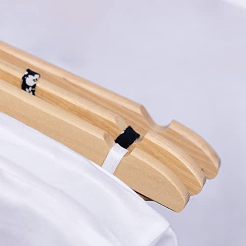 OGIVO Wooden Clothes Hanger - Natural Wooden Hanger for Your Wardrobe - Hook Rotates 360° - Notches in the Shoulder Area - Hangers Clothes Set 10 - Sturdy Clothes Hanger