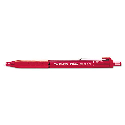 Paper Mate InkJoy 300RT Retractable Ballpoint Pen, Fine Point, 12-Pack, Red (1887954)