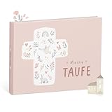 mintkind Erinnerungsalbum Meine Taufe Rosa – Geschenk zur Taufe für Mädchen – Geschenk von Patentante oder Patenonkel – hochwertiges Erinnerungsbuch für Segenswünsche und unvergessliche Momente
